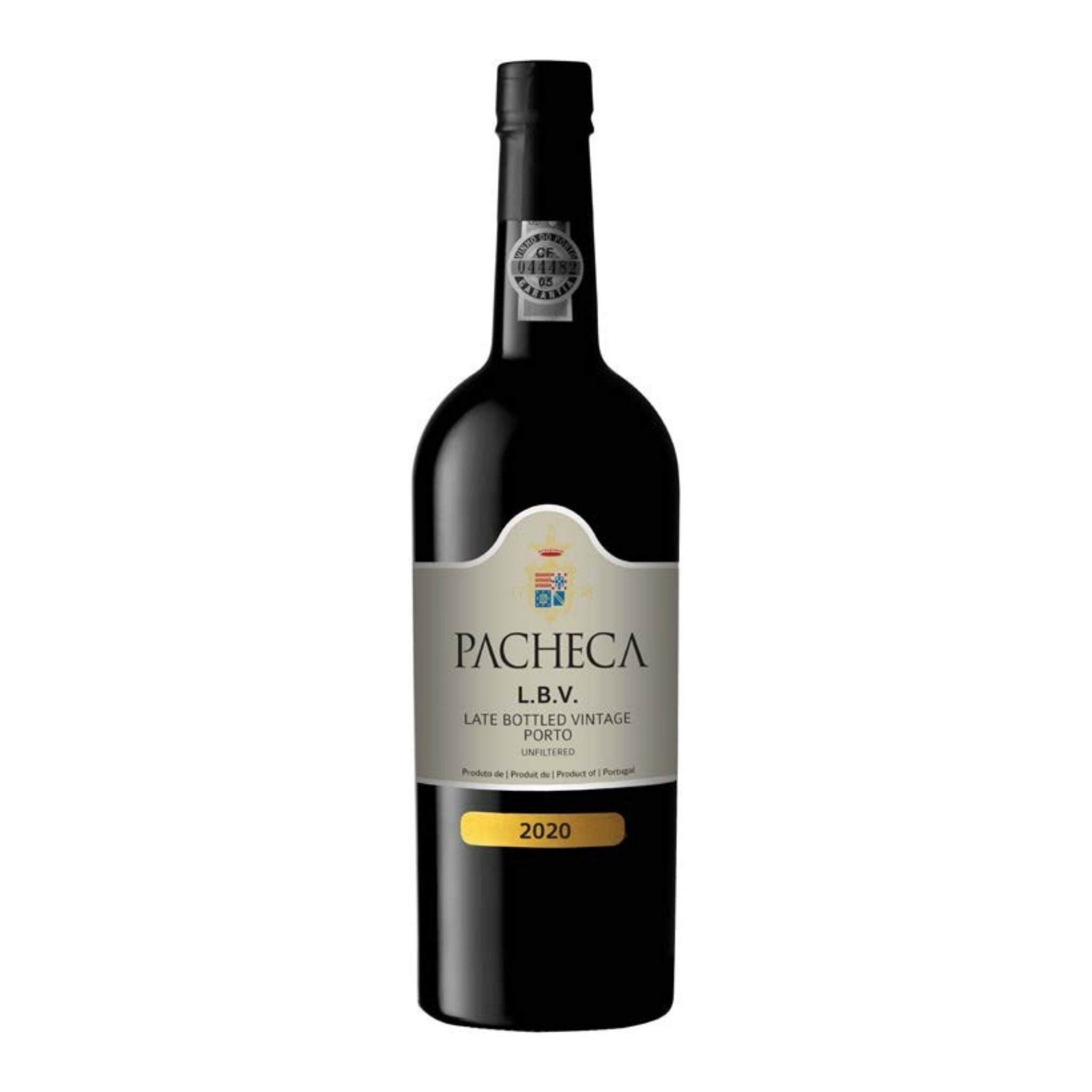 Garrafa de Pacheca Porto LBV 2020 Unfiltered, Vinho do Porto Late Bottled Vintage produzido pela Quinta da Pacheca